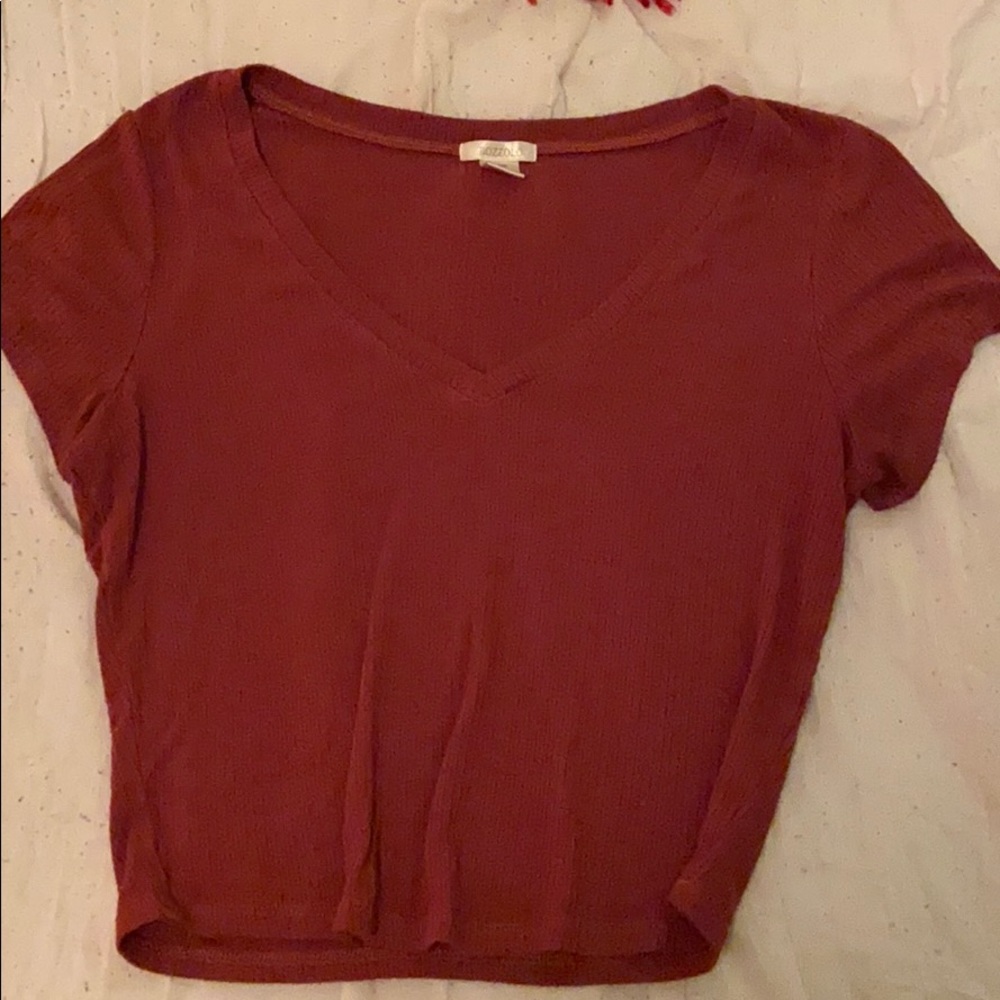 red fitted crop tee!